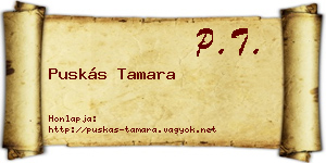 Puskás Tamara névjegykártya