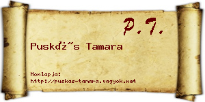 Puskás Tamara névjegykártya